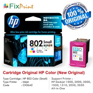 Tinta Cartridge Hp 802 Color Original Tokopedia