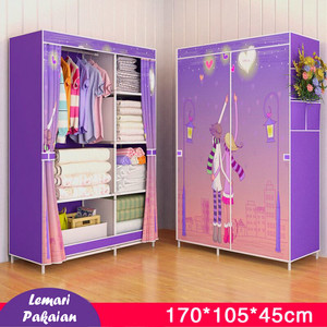 Lemari Pakaian Motif Love Lemari Baju Portable Tokopedia