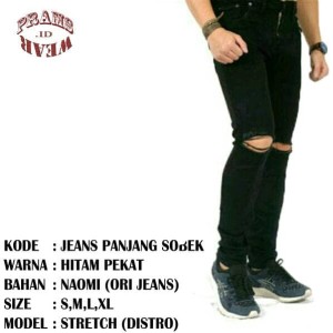 Celana Jeans Hitam Pekat Naomi Anti Luntur Tokopedia