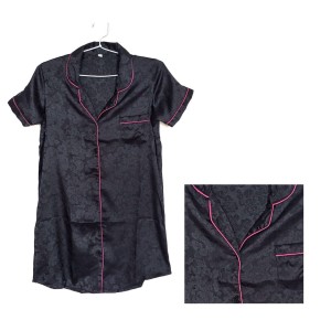 Hitam Baju Tidur Cewek Piyama Celana Pendek Silk Satin Premium Wanita Daster Tokopedia