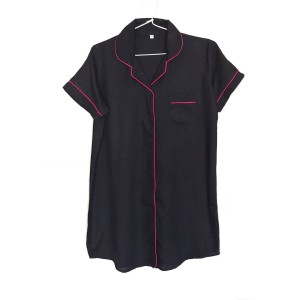Hitam Baju Tidur Cewek Piyama Celana Pendek Silk Satin Premium Wanita Daster Tokopedia