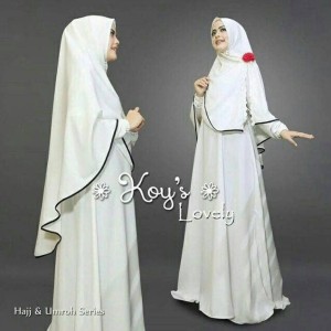 Baju Muslim Gamis Syari Putih Abaya Hitam Tokopedia