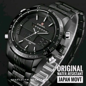Jam Pria Original Naviforce N9024 Dualtime Tachymeter Black Chain White Stripe Hargajam Harga Jam Tangan Cowok Ori Anti Air Tokopedia