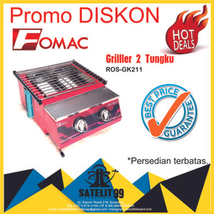 Gas Roaster FOMAC ROS-GK211 / Kompor Pemanggang Tanpa Asap 2 Tungku