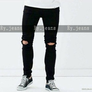 Celana Jeans Ripped Sobek Pria Tokopedia