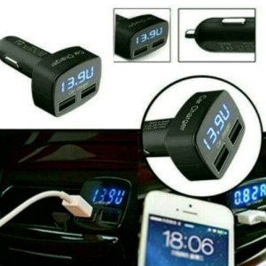 Car Charger Mobil Usb Alat Ukur Tegangan Aki Charger Mobil Charger Hp Tokopedia