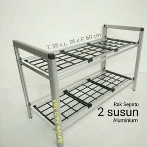 Rak Sepatu Aluminium 2 Susun Tokopedia