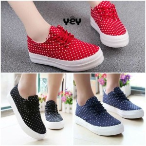 Sepatu Wanita Kets Polkadot Tokopedia