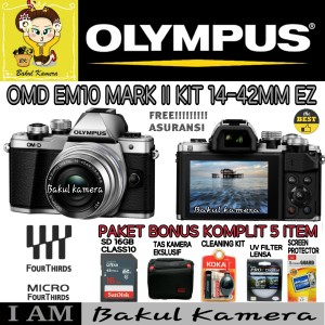 Olympus Om D E M10 Mark Ii Kit 14 42mm Ez With 40 150mm R Tokopedia