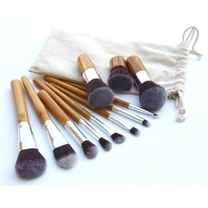 Bamboo Makeup Brush 11pcs Set Cosmetic Brush 11pcs Kuas Kosmetik Tokopedia