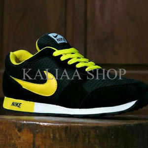 Sepatu Pria Nike Waffle Trainner Hitam Kuning Sport Joging Olahraga Lari Kets Tokopedia