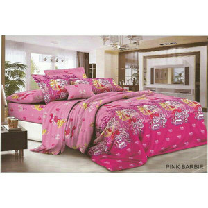 Bed Cover Set Sprei Fata Size Single Pink Barbie