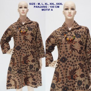 Baju Batik Wanita Tunik Sogan Tokopedia