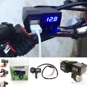Charger Hp Motor Dual Usb Plus Voltmeter Tokopedia