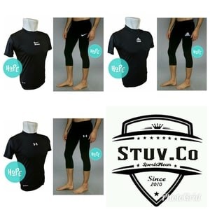 Paket Hemat Baselayer Shortsleeve Dan Celana Legging 3 4 Adidas Nike Tokopedia