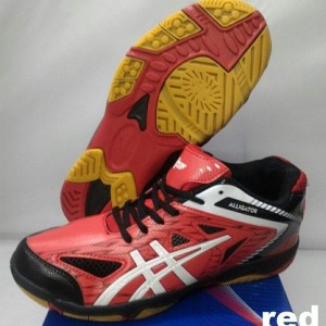 Sepatu Badminton Bulutangkis Professional Alligator Black Red Silver Tokopedia