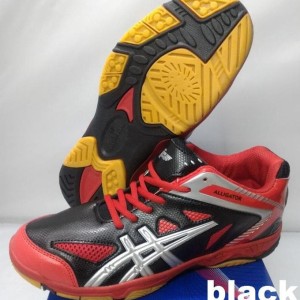 Sepatu Badminton Bulutangkis Professional Alligator Black Red Silver Tokopedia