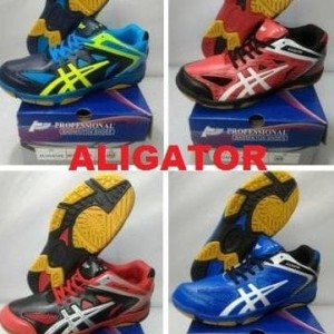 Sepatu Badminton Bulutangkis Professional Alligator Black Red Silver Tokopedia
