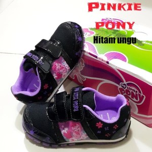Sepatu Anak Anak Perempuan Pinky Pony Hitam Ungu Kets Tokopedia