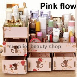Rkk31 Rak Kosmetik Bahan Kayu Desktop Storage Kitty Cat Tokopedia