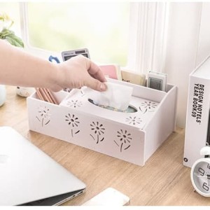 Termurah Mh522 Desktop Storage Tempat Tissue Remote Kosmetik Shabby Megahome Tokopedia