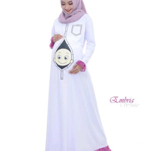Maxi Dress Hamil Embria Premium Bp2 Putih Tokopedia