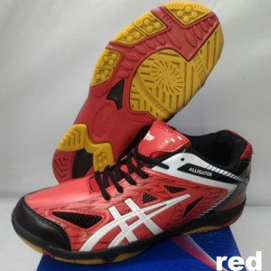 Sepatu Badminton Bulutangkis Professional Alligator Black Red Silver Tokopedia