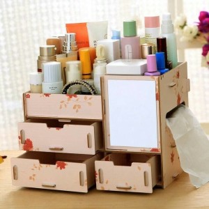 Termurah Kosmetik Organizer Rak Make Up Rak Kosmetik Kayu Tokopedia