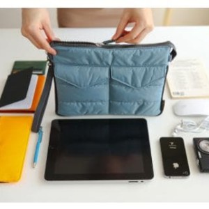 Bag In Bag Women Organizer Tas Pouch Dompet Kosmetik Biru Muda Tokopedia