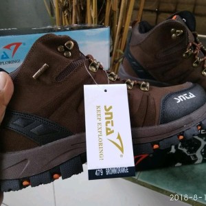 Sepatu Gunung Snta Type Terbaru 479 Brown Orange Sepatu Outdoor Sepatu Gunung Pria Tokopedia