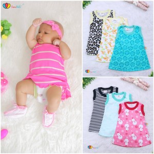 Baju Bayi Baju Dress Bayi Perempuan Pakaian Dress Bayi Perempuan Polkadot Tokopedia