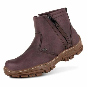 Sepatu Boots Pria Crocodile Zipper Safety Kulit Asli Coklat Tokopedia