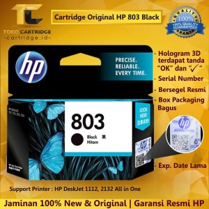 Hp 803 Tinta Black Ink Cartridge F6v21aa Tokopedia