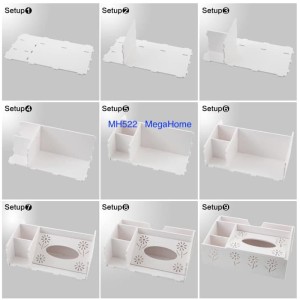 Mh522 Desktop Storage Tempat Tissue Remote Kosmetik Shabby Megahome Tokopedia