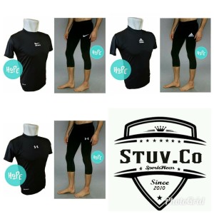 Paket Hemat Baselayer Shortsleeve Dan Celana Legging 3 4 Adidas Nike Tokopedia