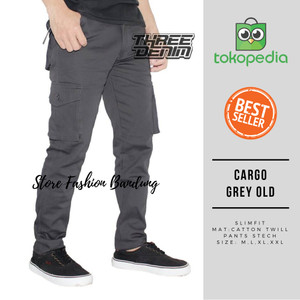 Celana Cargo Panjang Grey Tokopedia