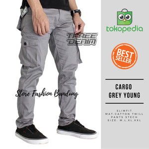 Celana Cargo Panjang Grey Tokopedia