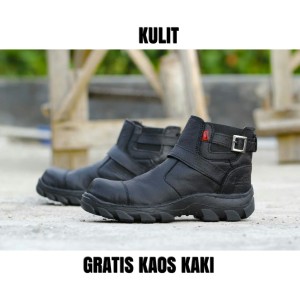 Sepatu Boots Pria Kickers Safety Hitam Tokopedia