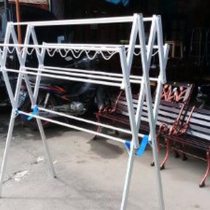 Jemuran Baju 130cm Alumunium Silver Hanger Tokopedia