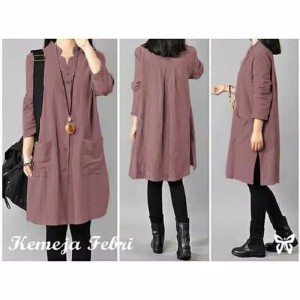 Tunik Kemeja Baju Atasan Tunik Pocket Blouse Jilbab Hijab Blus Muslim Tokopedia