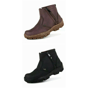 Sepatu Boots Pria Crocodile Zipper Safety Kulit Asli Coklat Tokopedia