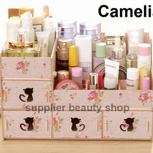 Rkk31 Rak Kosmetik Bahan Kayu Desktop Storage Kitty Cat Tokopedia