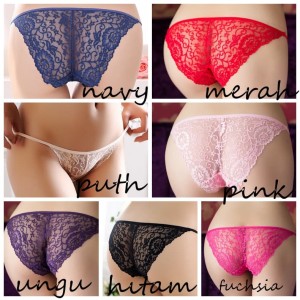 Celana Dalam Wanita Sexy Transparan Brukat Tokopedia