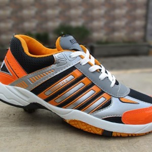 Sepatu Badminton Bulutangkis Airquila Tricolors Abu Merah Biru Tokopedia