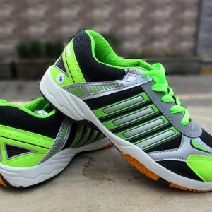 Sepatu Badminton Bulutangkis Airquila Tricolors Abu Merah Biru Tokopedia