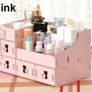 Rkk31 Rak Kosmetik Bahan Kayu Desktop Storage Kitty Cat Tokopedia