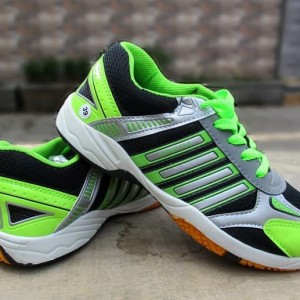 Sepatu Badminton Bulutangkis Airquila Tricolors Abu Merah Biru Tokopedia