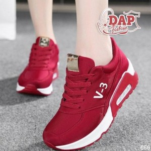 Sepatu Wanita V3 Merah Airmax Sepatu Cewek Olahraga Sport Jogging Lari Senam Tokopedia