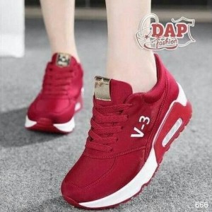 Sepatu Wanita V3 Merah Airmax Sepatu Cewek Olahraga Sport Jogging Lari Senam Tokopedia