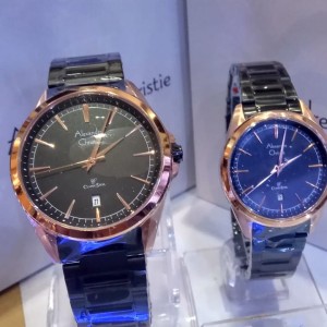 Jam Tangan Couple Alexandre Christie Ac8289 Black Rose Gold Original Tokopedia